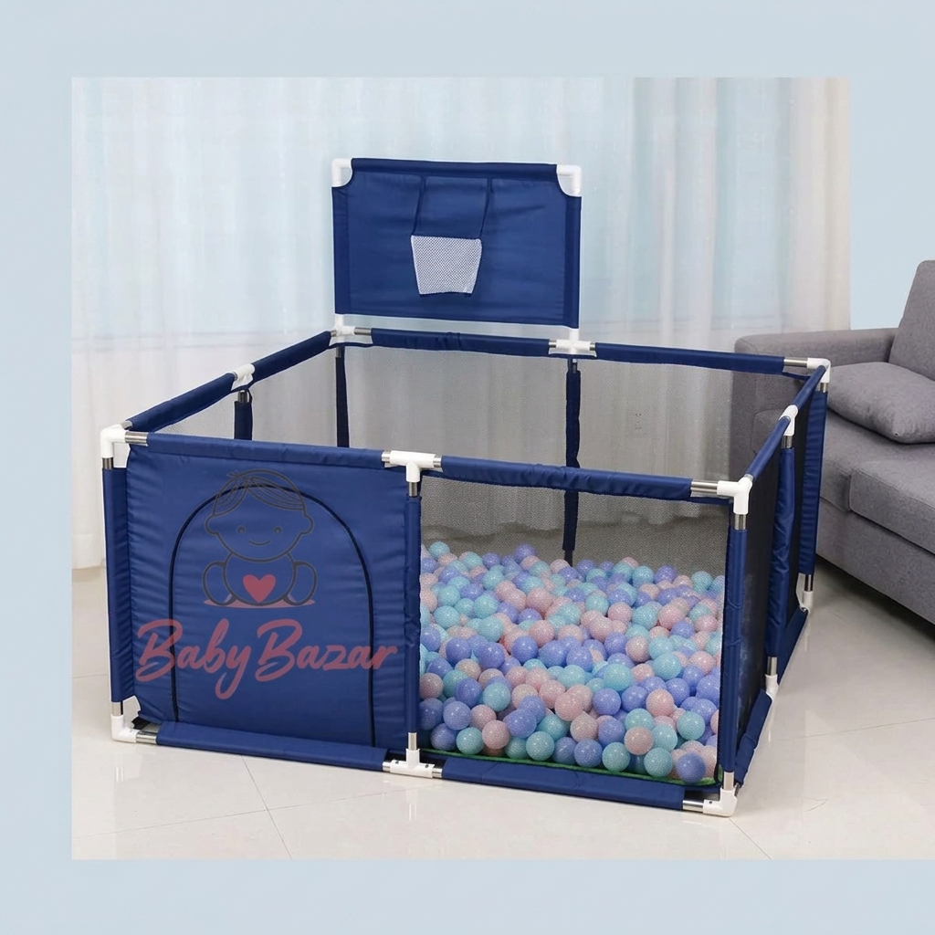 Buy Baby Playpen Safety Fence Indoor Outdoor Ocean Ball Pool Square Basket in Bangladesh