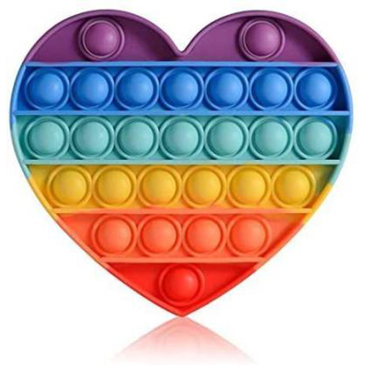 Buy Pop It Fidget Toy - Heart Shape - Multicolor - Rainbow in Bangladesh