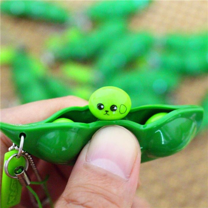 Buy Squeeze Bean Decompression Edamame Keychain Fidget Toy in Bangladesh