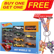 Buy Hot Wheels 10-Pack Die-Cast Cars Multipack with Free Tom and Jerry Keyring in Bangladesh