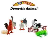 Buy Happy Animal World Plastic Mini Domestic Animal Toys Set - 6 Pcs in Bangladesh