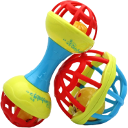 Buy 2 Pcs Set Soft Glue Dumbbell Baby Hand Teether With Jhunjhuni in Bangladesh