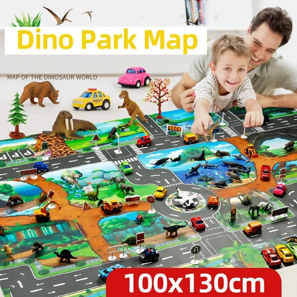 Buy Dino Park Traffic Road Baby Play Mat (100x130cm) in Bangladesh