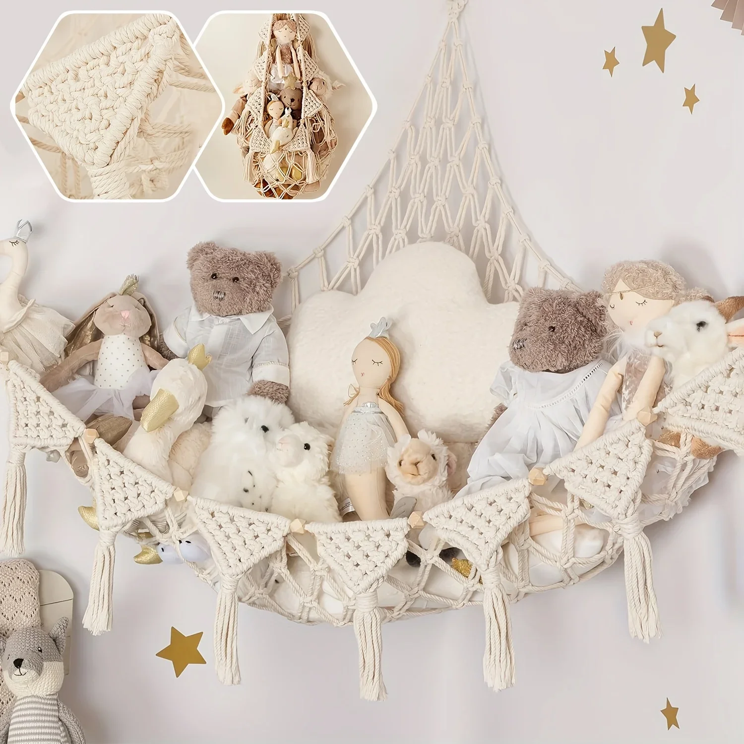 Buy Plush Toy Storage Hammock with Macrame Fringe in Bangladesh