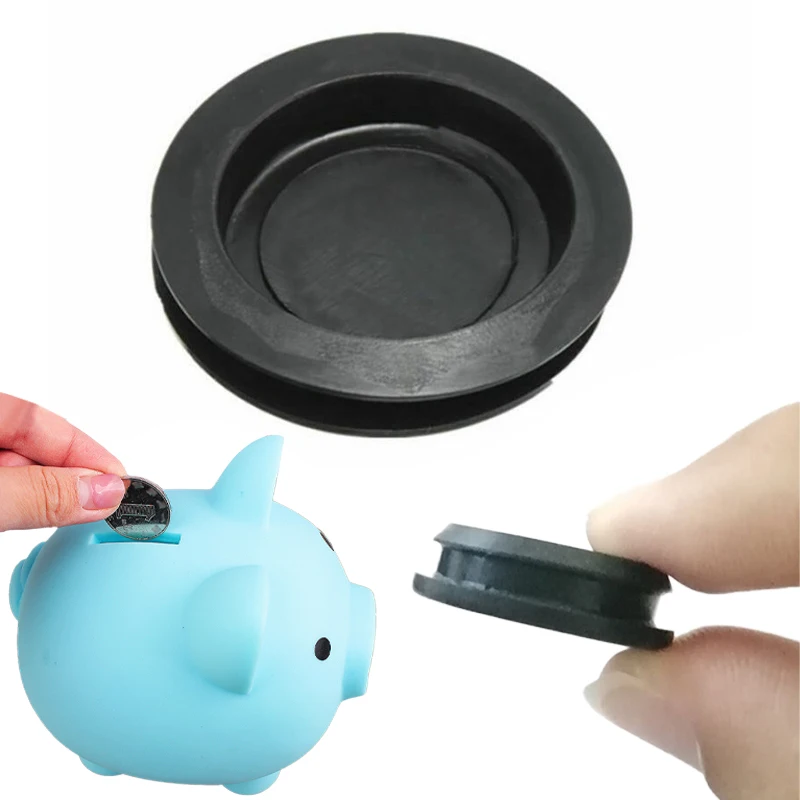 Buy Black Plastic Piggy Bank Stopper Cover Replacement Plug in Bangladesh