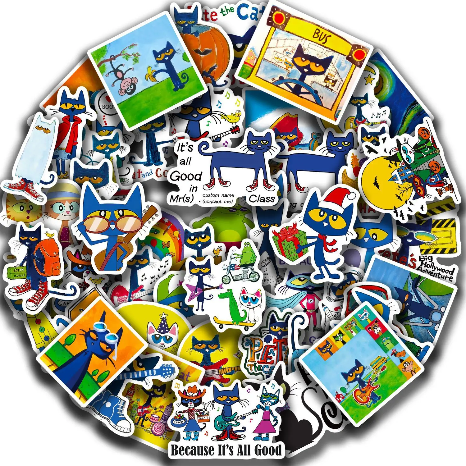 Buy Pete the Cat Cartoon Stickers Set (50 Pieces) in Bangladesh