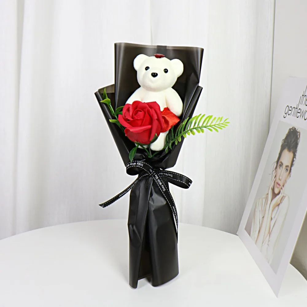 Buy Soap Flower Bear Bouquet Plush Toy in Bangladesh