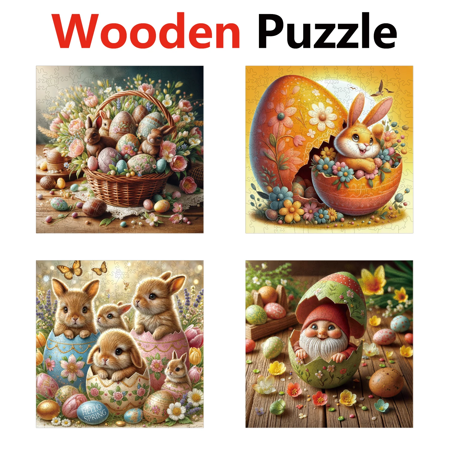 Buy Rabbit Egg Wooden Animal Jigsaw Puzzle in Bangladesh