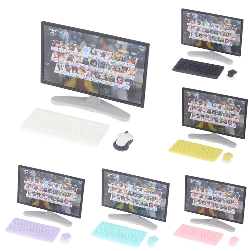 Buy 1/12 Mini Computer, Mouse, and Keyboard Dollhouse Miniature Set in Bangladesh