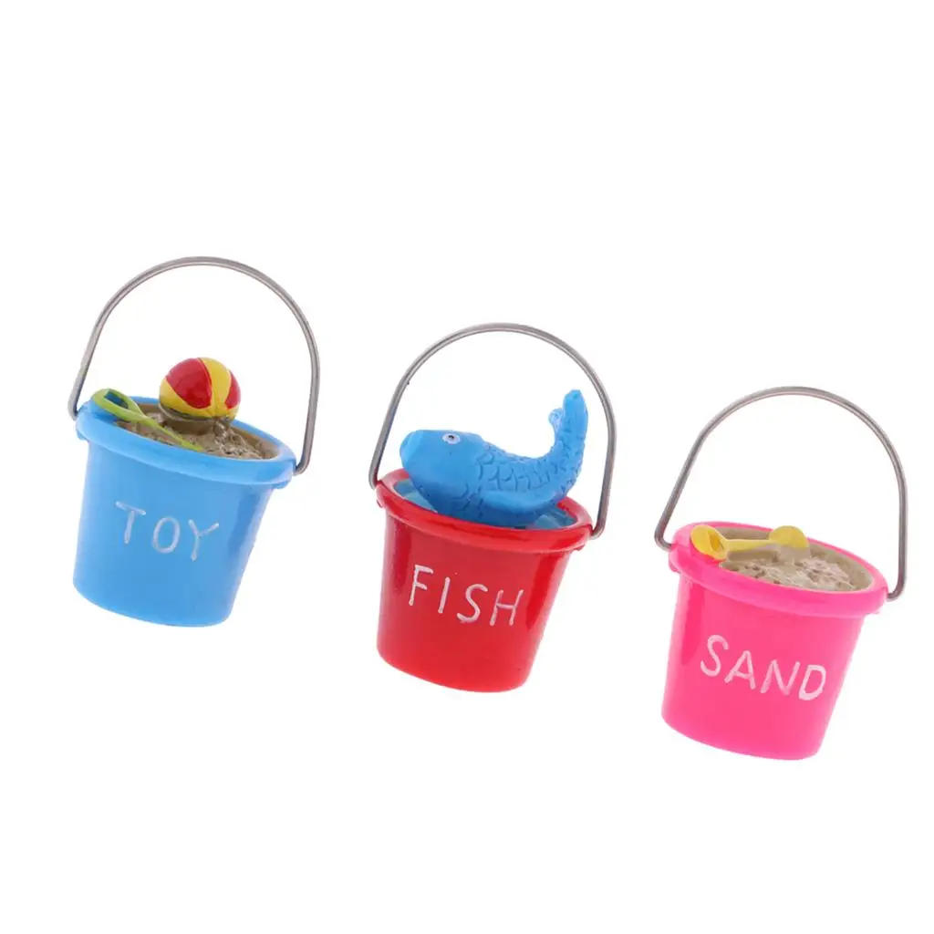 Buy 3 PCS 1:12 Dollhouse Miniature Beach Bucket Set in Bangladesh