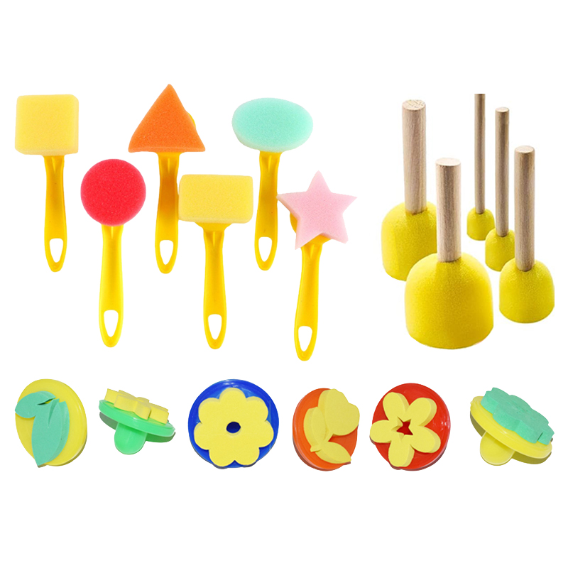 Buy Children Sponge Painting Brush and Geometric Pattern Seal Set in Bangladesh