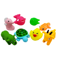 Buy Soft Rubber Sound Baby Wash Bath Play Animal Toys - Set of 8 Pcs in Bangladesh