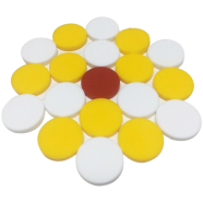 Buy Special Carrom Guti With Striker (5 Pcs Guti Extra) - Yellow And White in Bangladesh