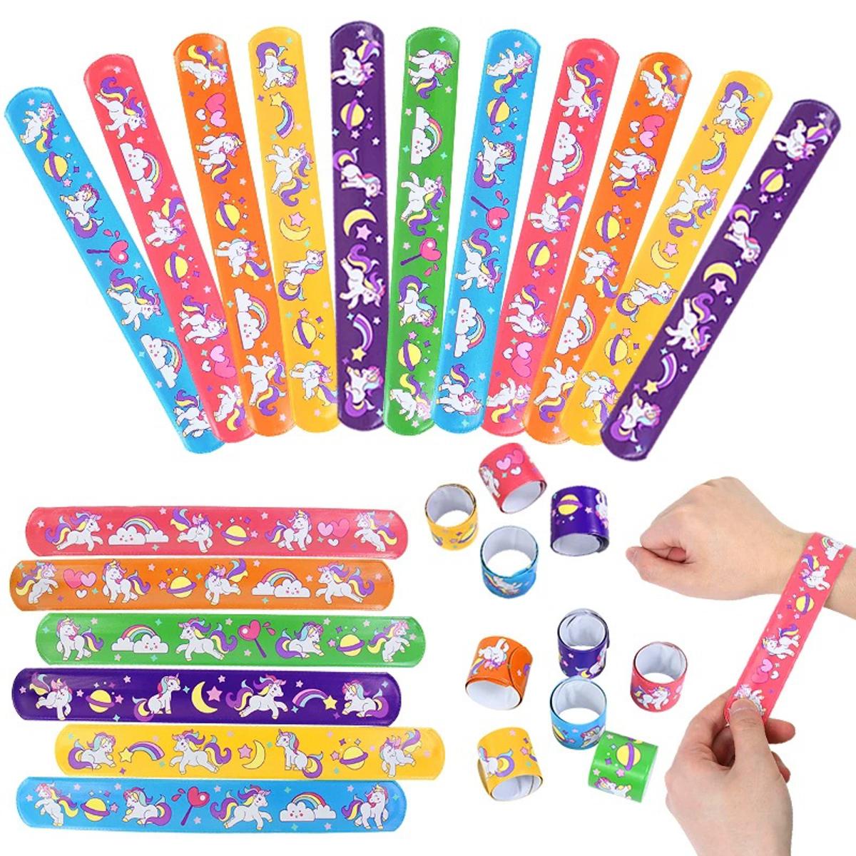 Buy 10Pcs Cartoon Rainbow Unicorn Slap Bracelets Set in Bangladesh