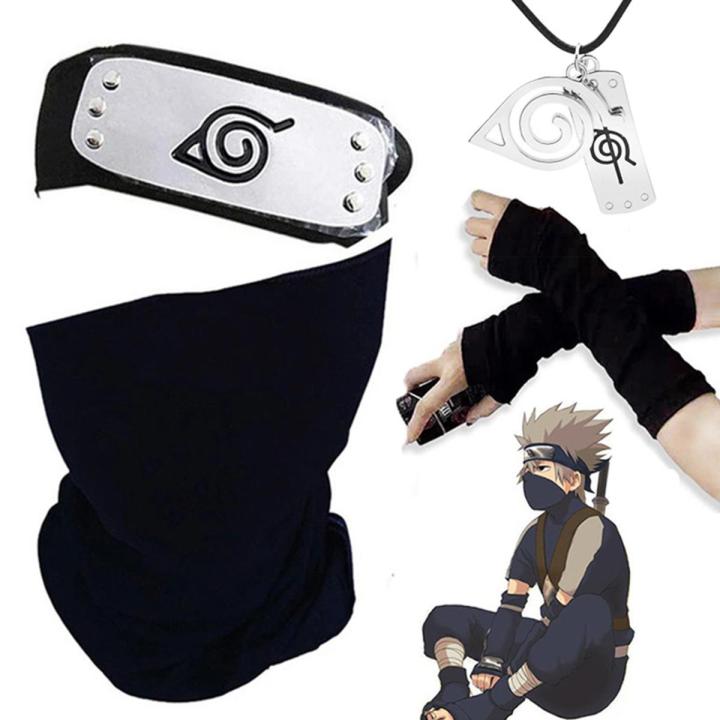 Buy Naruto Kakashi Cosplay Set with Headband, Mask, Gloves & Accessories in Bangladesh
