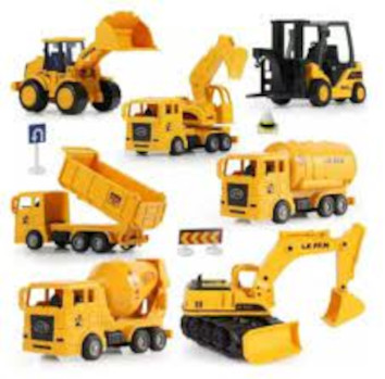 Buy 12 Pcs Mini Construction Truck Toy Set in Bangladesh