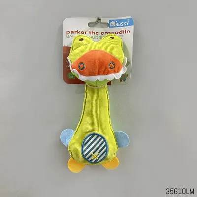 Buy BBSKY Parker the Crocodile Handy Squeaky Rattle Plush Soft Toy - Lime in Bangladesh