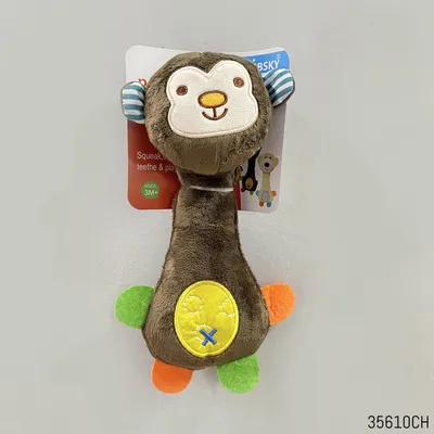 Buy Handy Squeaky Rattle Plush Soft Toy - Chocolate in Bangladesh