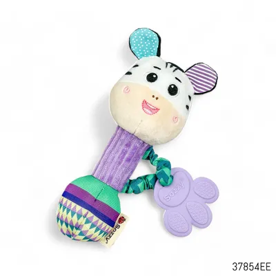 Buy Sozzy Squeaky Plush Soft Rattle Hand Toy with Teether in Bangladesh