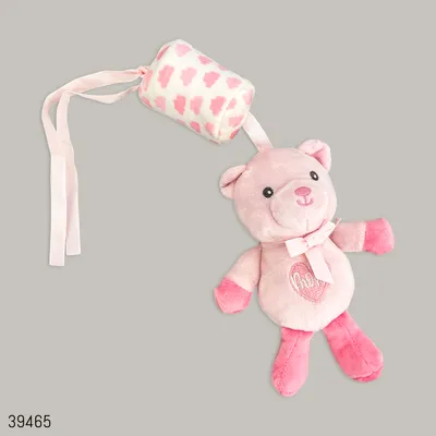Buy Sunnozy Soft Bell Toy Hanging Pendant Wind Chime - Pink Bear 0m+ in Bangladesh