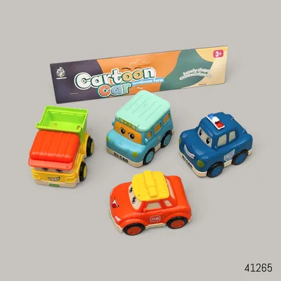 Buy Cartoon Car Series Vehicle Toys 4Pcs Set in Bangladesh