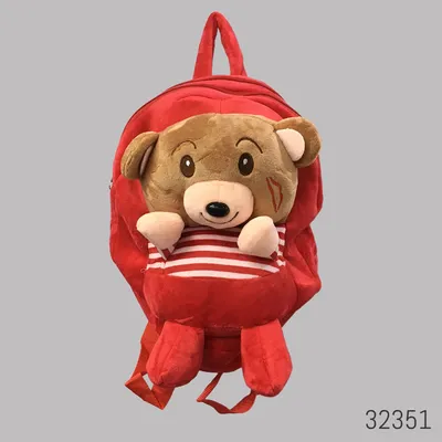 Buy Kids Cute Plush Cartoon Backpack - Red Striped Bear in Bangladesh