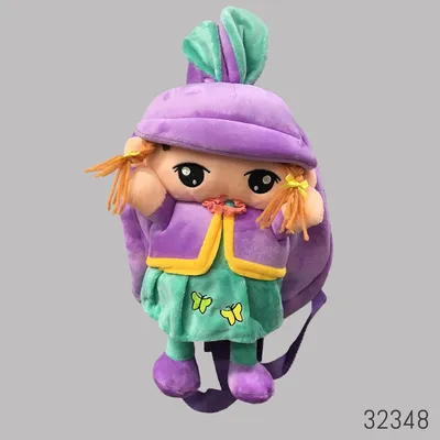 Buy Kids Cute Plush Cartoon Backpack - Purple Girl in Bangladesh